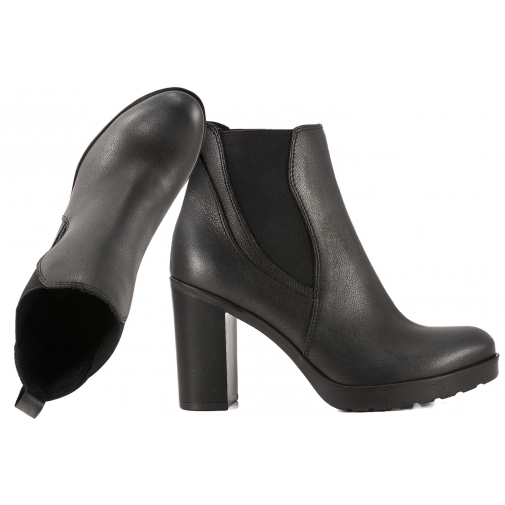 ANN-MEX 7516 01SZ SKÓRZANE BOTKI ZIMOWE KOZACZKI OCIEPLANE DAMSKIE czarne