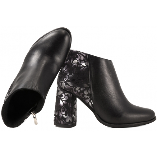 LANQIER 43C648 KOZACZKI SKÓRZANE DAMSKIE BOTKI ZIMOWE OCIEPLANE NA OBCASIE