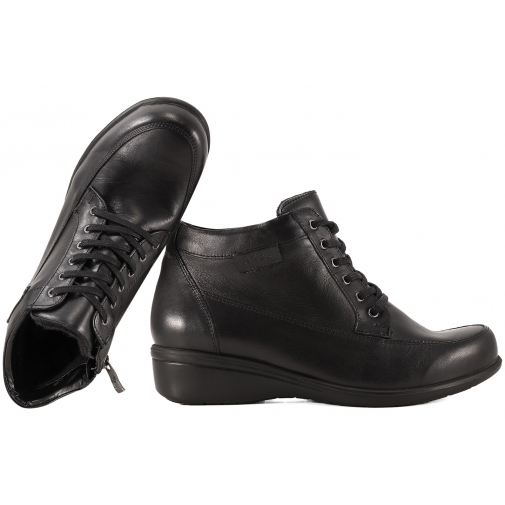 AXEL 4139 TRZEWIKI DAMSKIE OCIEPLANE ZIMOWE BOTKI SKÓRZANE czarne