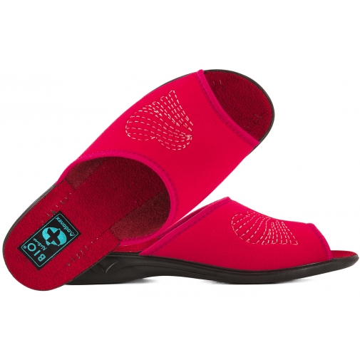 ADANEX 30304 TEKSTYLNE DOMOWE DAMSKIE KAPCIE PAPCIE KLAPKI BIO PU serce