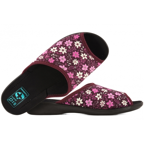 ADANEX 30314 TEKSTYLNE DOMOWE DAMSKIE KAPCIE PAPCIE KLAPKI BIO PU kwiaty