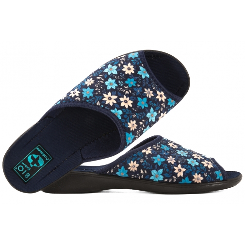 ADANEX 30311 TEKSTYLNE DOMOWE DAMSKIE KAPCIE PAPCIE KLAPKI BIO PU kwiaty