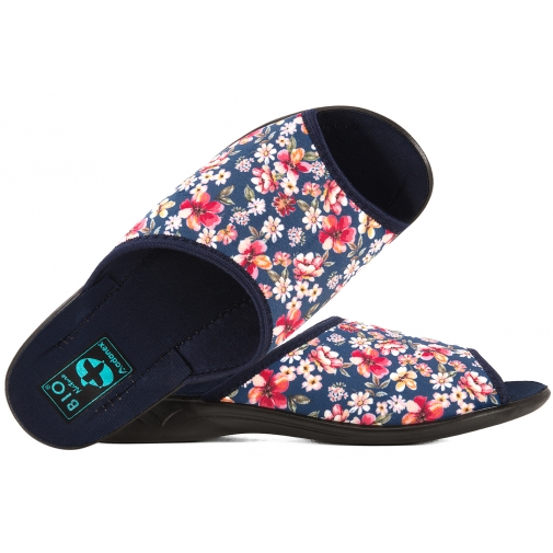 ADANEX 30179 TEKSTYLNE DOMOWE DAMSKIE KAPCIE PAPCIE KLAPKI BIO PU kwiaty