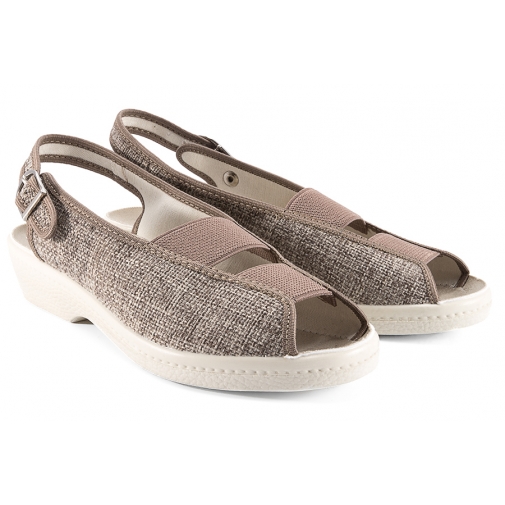 ADANEX 14015 SANDAŁY TEKSTYLNE SANITARNE DAMSKIE KOTURN BIO PU