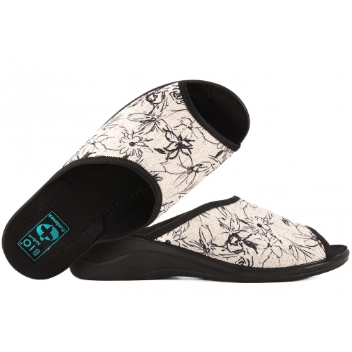 ADANEX 30194 TEKSTYLNE DOMOWE DAMSKIE KAPCIE PAPCIE KLAPKI KOTURN BIO PU