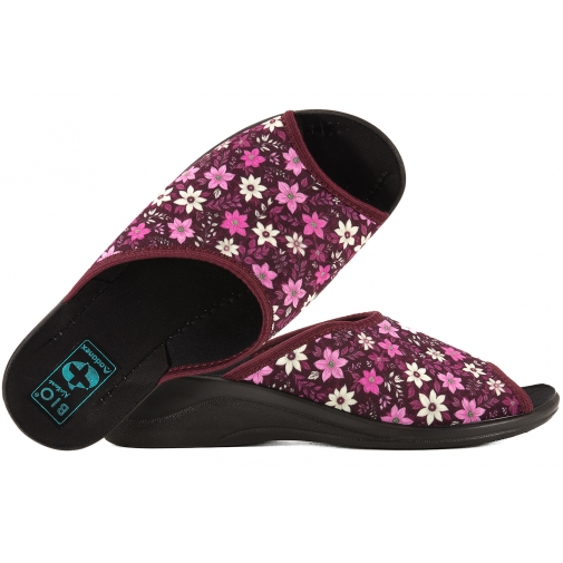 ADANEX 30313 TEKSTYLNE DOMOWE DAMSKIE KAPCIE PAPCIE KLAPKI KOTURN BIO PU