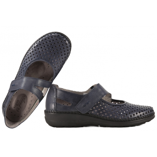 AXEL 1879 SKÓRZANE AŻUROWE PÓŁBUTY DAMSKIE BALERINY KOTURN COMFORT TĘGOŚĆ H