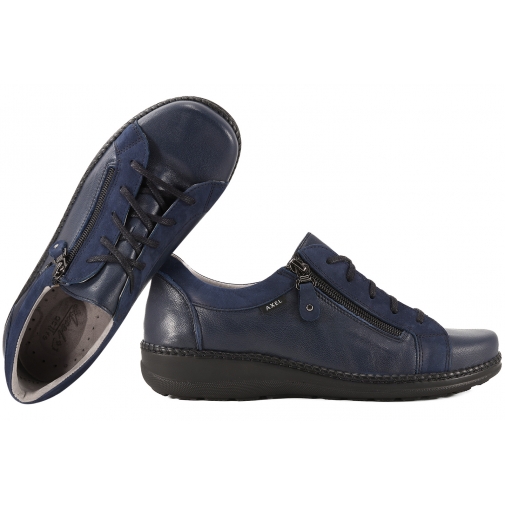 AXEL 1814 SKÓRZANE PÓŁBUTY DAMSKIE COMFORT TĘGOŚĆ H granatowe