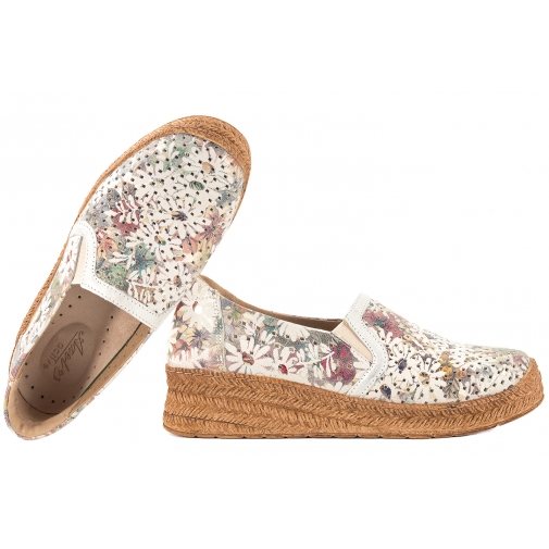 AXEL 1907 COMFORT AŻUROWE PÓŁBUTY DAMSKIE MOKASYNY ESPADRYLE TĘGOŚĆ H stokrotka