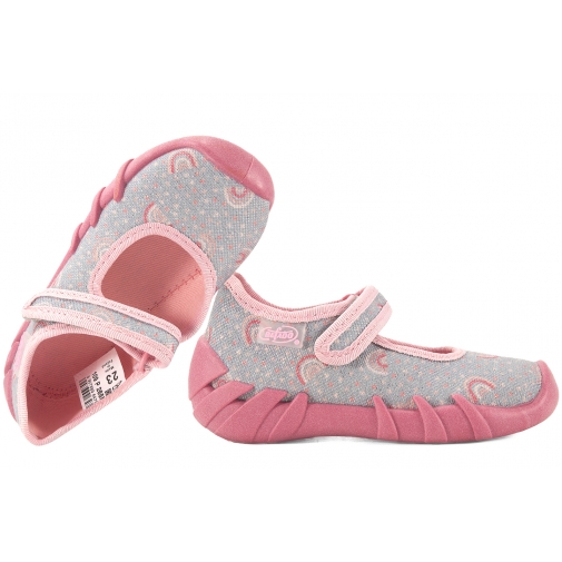 BEFADO 109P265N BALERINKI TEKSTYLNE DOMOWE DZIEWCZĘCE KAPCIE PAPCIE RZEP