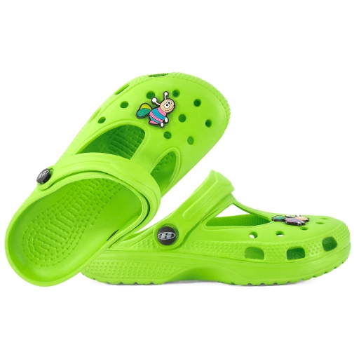 HASBY K347 KLAPKI PEŁNE SANDAŁKI DZIECIĘCE Z PIANKI EVA seledynowe