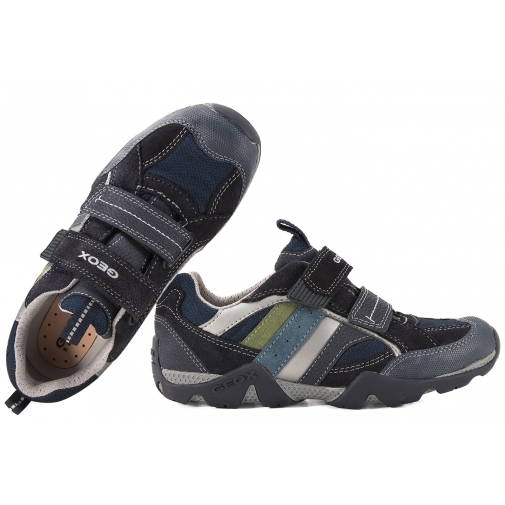 GEOX J3265B01422C ODDYCHAJĄCE PÓŁBUTY SPORTOWE CHŁOPIĘCE granatowe