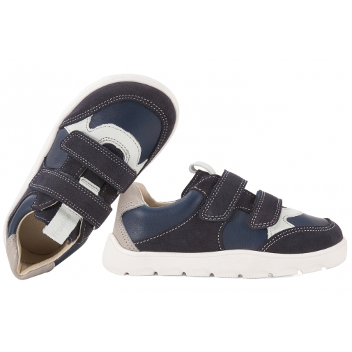 FRODDO G3130264 BAREFOOT PÓŁBUTY DZIECIĘCE SPORTOWE SKÓRA RZEPY granatowe