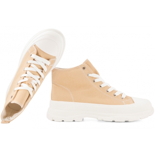 ATLETICO WY21398 TRAMPKI WYSOKIE DAMSKIE MŁODZIEŻOWE TEKSTYLNE NA PLATFORMIE