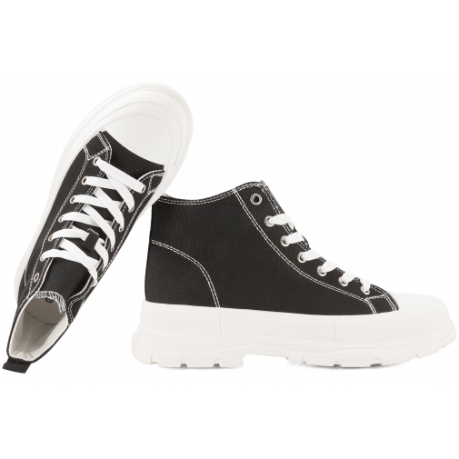 ATLETICO WY21398 TRAMPKI WYSOKIE DAMSKIE MŁODZIEŻOWE TEKSTYLNE NA PLATFORMIE