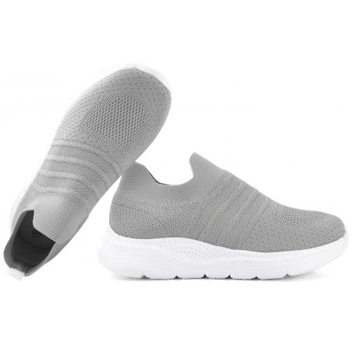 ATLETICO XY-18702 BUTY SPORTOWE SNEAKERSY DAMSKIE WSUWKI PU szare