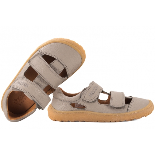 FRODDO G3150266-4 BAREFOOT SANDAŁY DZIECIĘCE PÓŁBUTY WYCIĘTE SKÓRZANE szare