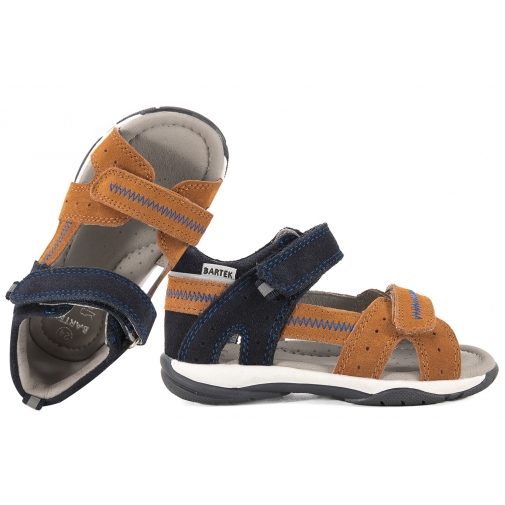 BARTEK 8440963 SANDAŁKI DZIECIĘCE CHŁOPIĘCE SANDAŁY SKÓRZANE rude