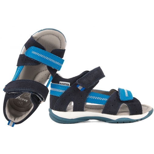 BARTEK 8440986 SANDAŁKI DZIECIĘCE SANDAŁY SKÓRZANE granatowe