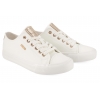 BIG STAR RR274748 PÓŁTRAMPKI DAMSKIE TENISÓWKI PÓŁBUTY EKO białe