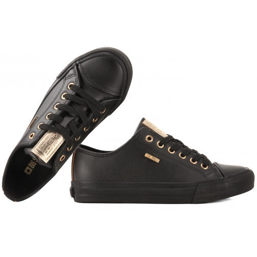 BIG STAR RR274749 PÓŁTRAMPKI DAMSKIE TENISÓWKI PÓŁBUTY EKO czarne