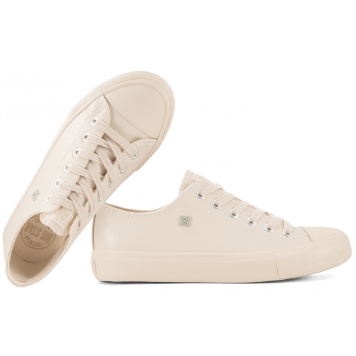 BIG STAR TT274019 PÓŁTRAMPKI DAMSKIE TENISÓWKI PÓŁBUTY EKO beżowe