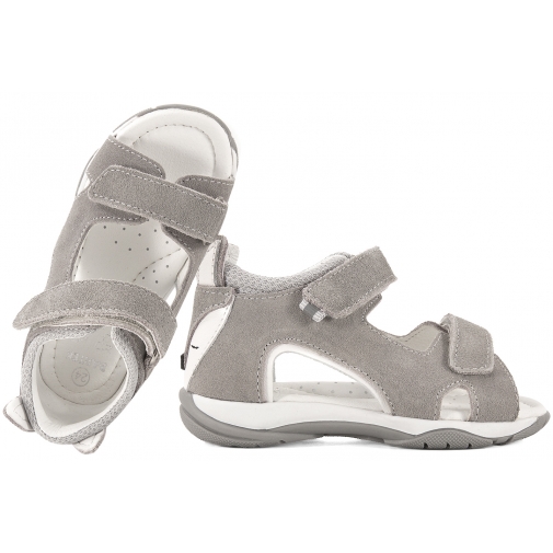 BARTEK 8441180 SANDAŁKI DZIECIĘCE SANDAŁY SKÓRZANE szare