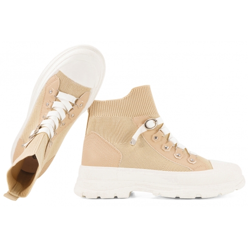 ATLETICO WY21261 TRAMPKI WYSOKIE DAMSKIE MŁODZIEŻOWE TEKSTYLNE NA PLATFORMIE