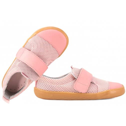 MAZUREK SOFTEX PINK BAREFOOT SKÓRZANO-TEKSTYLNE PÓŁBUTY DZIEWCZĘCE KAPCIE