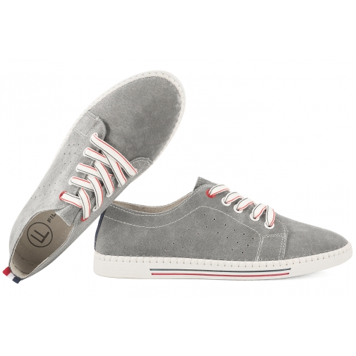 FILIPPO DP3507 ZAMSZOWE PÓŁBUTY DAMSKIE SNEAKERSY SKÓRZANE szare
