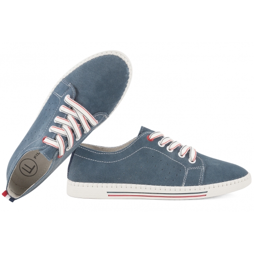 FILIPPO DP3507 ZAMSZOWE PÓŁBUTY DAMSKIE SNEAKERSY SKÓRZANE granatowe