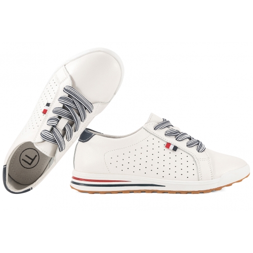 FILIPPO DP3509 SKÓRZANE PÓŁBUTY DAMSKIE SNEAKERSY SPORTOWE białe