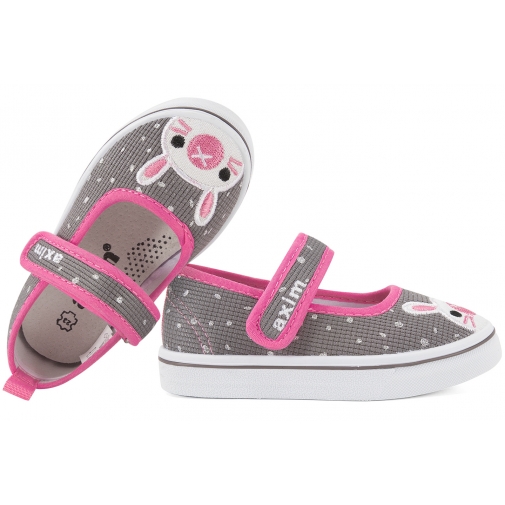 AXIM 1TE23747 BALERINKI TEKSTYLNE TENISÓWKI DOMOWE KAPCIE PAPCIE RZEP