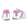 EMEL E2594-7 SKÓRZANE PÓŁBUTY SPORTOWE DZIEWCZĘCE srebrne