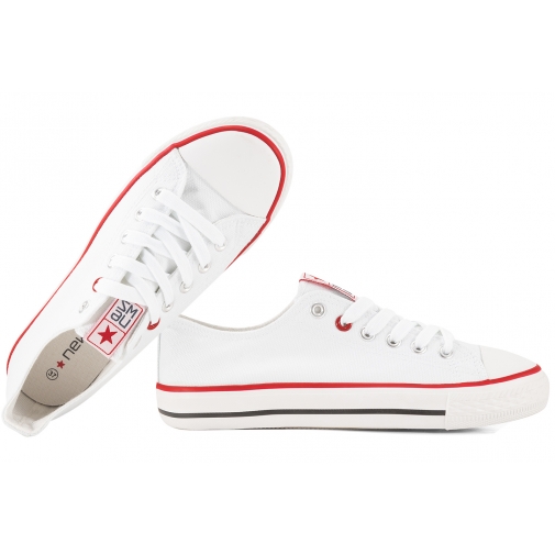 NEWS 8SP30-4723 TRAMPKI DAMSKIE PÓŁTRAMPKI białe