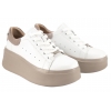 FILIPPO DP7537 PÓŁBUTY SKÓRZANE DAMSKIE SNEAKERSY NA PLATFORMIE białe