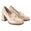 POTOCKI 26-12553BG PÓŁBUTY NA OBCASIE MOKASYNY EKO SKÓRA beżowe
