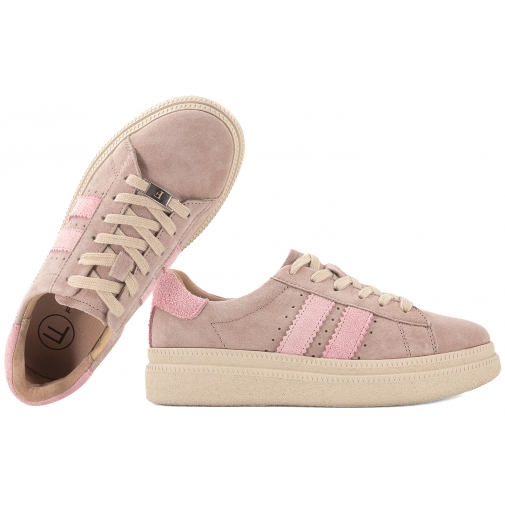 FILIPPO DP7499 PÓŁBUTY SPORTOWE SNEAKERSY SKÓRZANE NA PLATFORMIE beżowe