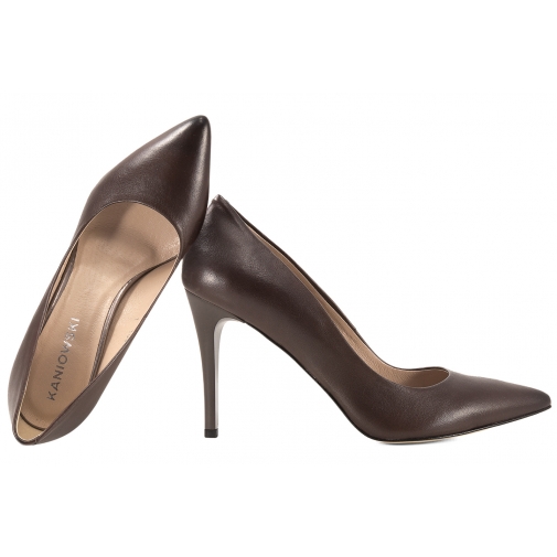 KANIOWSKI K-100/0209 CZÓŁENKA DAMSKIE SZPILKI SKÓRZANE brązowe
