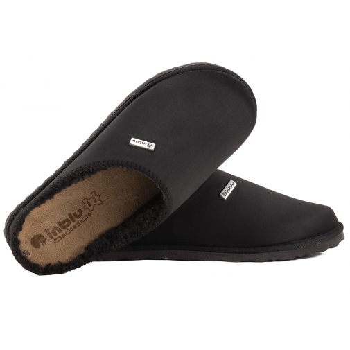 INBLU CS-34 TEKSTYLNE DOMOWE DAMSKIE KAPCIE PAPCIE KLAPKI czarne