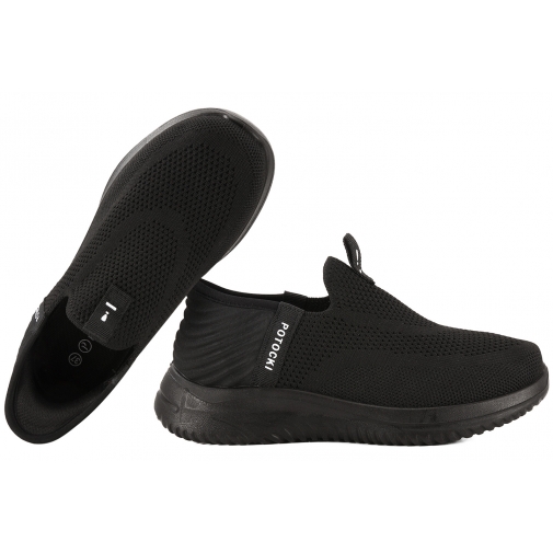 POTOCKI 26-01312 WSUWKI SPORTOWE PÓŁBUTY TEKSTYLNE DAMSKIE czarne