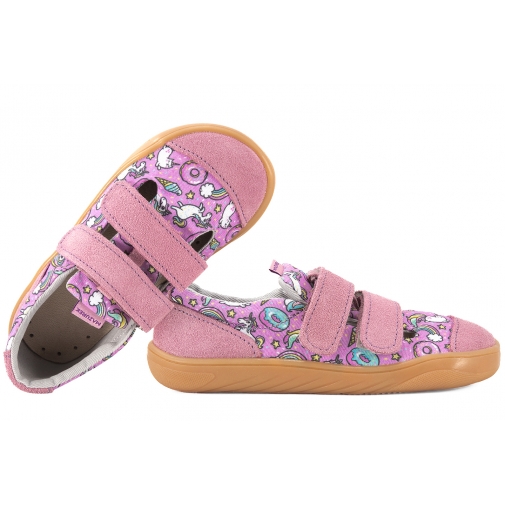 MAZUREK SLIPPER ROSE BAREFOOT SKÓRZANO-TEKSTYLNE PÓŁBUTY KAPCIE