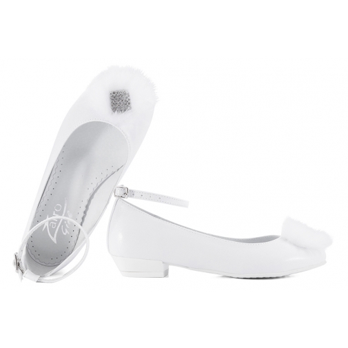 ZARRO 2446 BALERINKI DZIEWCZĘCE KOMUNIJNE białe