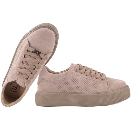 FILIPPO DP7502 PÓŁBUTY DAMSKIE SNEAKERSY NA PLATFORMIE SKÓRZANE taupe