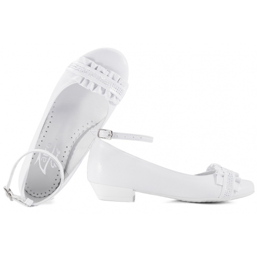 ZARRO 2444 BALERINKI DZIEWCZĘCE KOMUNIJNE białe