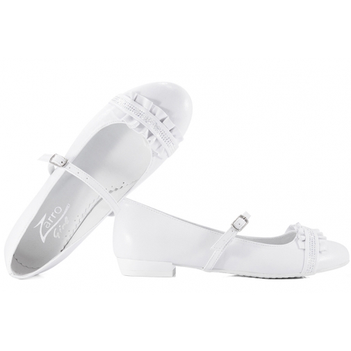 ZARRO 2443 BALERINKI KOMUNIJNE DZIEWCZĘCE białe