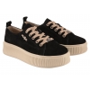 FILIPPO DP6122 PÓŁBUTY DAMSKIE SNEAKERSY NA PLATFORMIE SKÓRZANE czarne