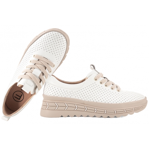 FILIPPO DP67803 PÓŁBUTY DAMSKIE SNEAKERSY NA PLATFORMIE SKÓRZANE białe