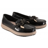FILIPPO DP6457 PÓŁBUTY DAMSKIE MOKASYNY SKÓRZANE LAKIEROWANE czarne