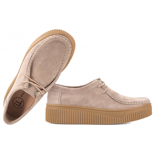 FILIPPO DP7500 ZAMSZOWE PÓŁBUTY SNEAKERSY SKÓRZANE NA PLATFORMIE beż